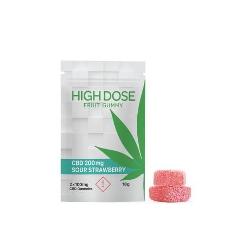 High Dose - Sour Strawberry CBD Gummies (200mg CBD)