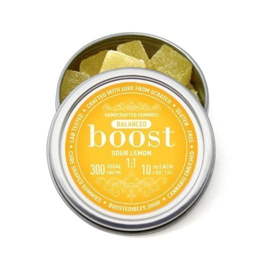 Boost Edibles Gummy ? 1:1 Sour Lemon (300mg)