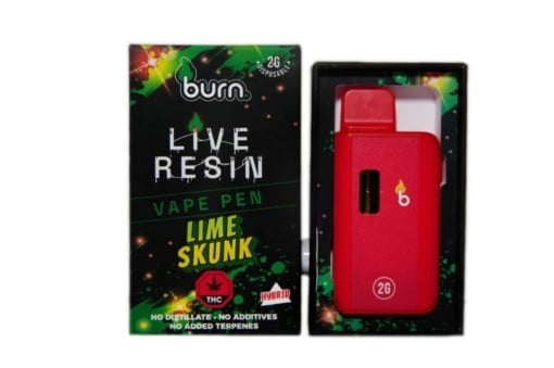 Burn Live Resin Disposable Vapes – Lime Skunk (Sativa) (2 Gram)