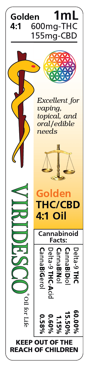 Viridesco Golden THC/CBD 4:1 Oil 1ml - Image 3