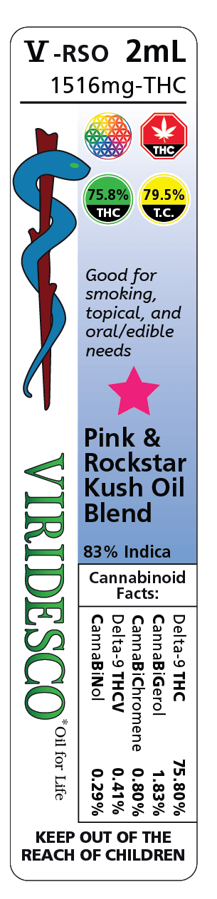Viridesco Pink & Rockstar Kush Oil Blend 2ml - Image 2