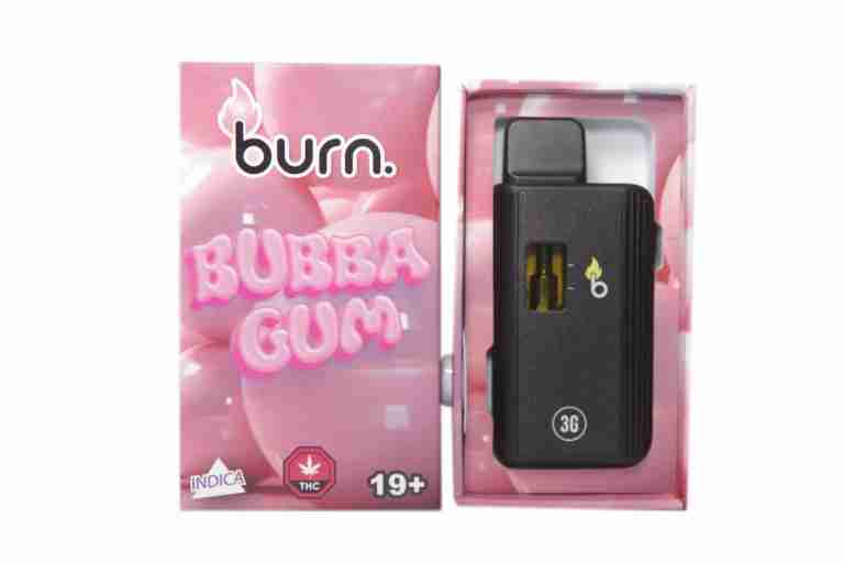 Burn Disposable Vapes – Bubba Gum (Indica) (3 Gram)