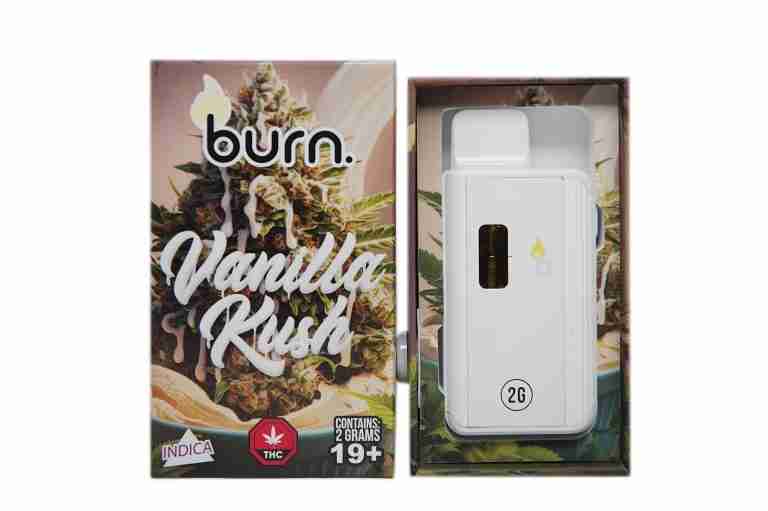 Burn Disposable Vapes – Vanilla Kush (Hybrid) (2 Gram)