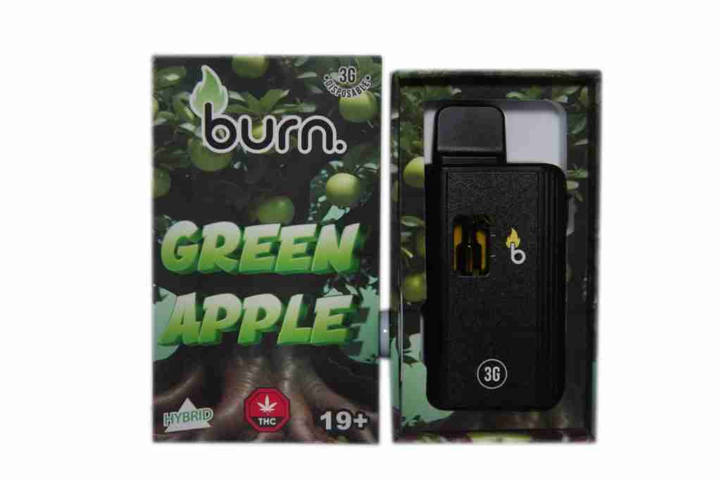3 Gram Burn Disposable Vapes – Green Apple (Hybrid) (3 Gram)