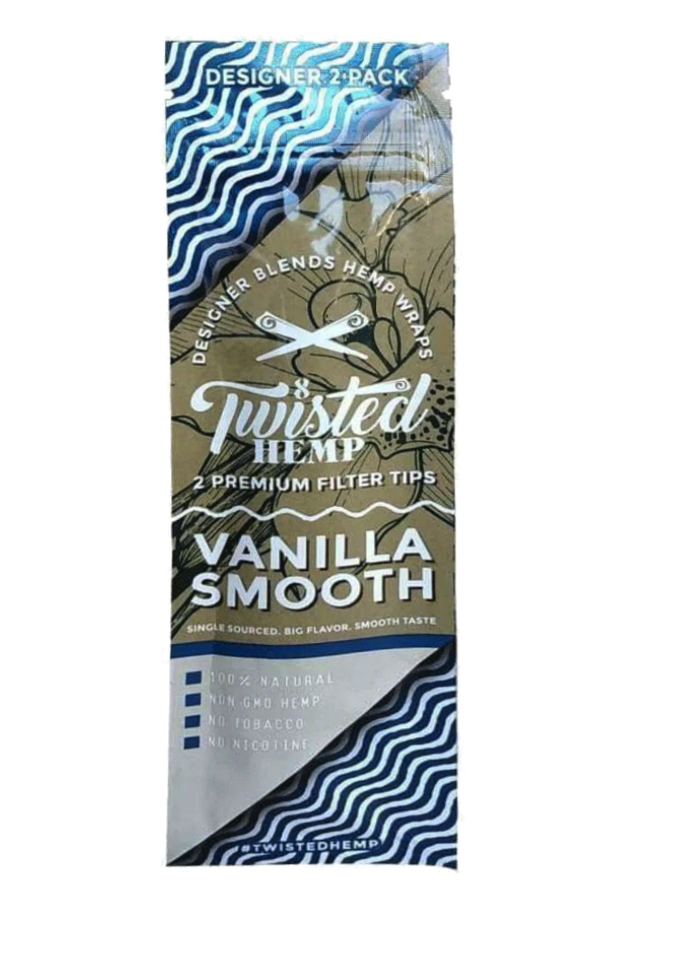 Twisted Hemp | Hemp Blunt Wraps w/ Tips | 100mm - Smooth Vanilla